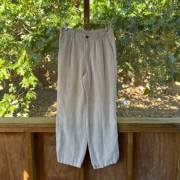 Lands' End Women's 100% Linen High Rise Wide Leg Pants Size 8 - Picture 1 of 8